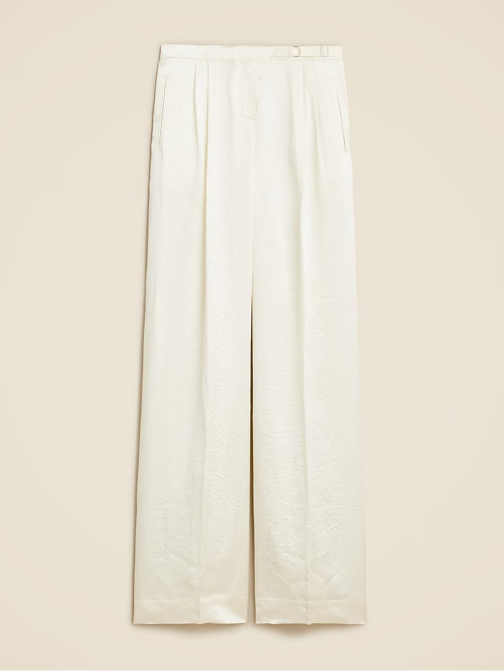 J. Crew Wide-Leg High-Rise Cream Trousers